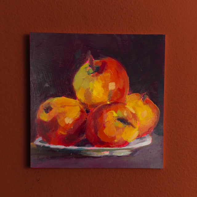 Apple Stack, 5x5, Acrylic on Illustration Board