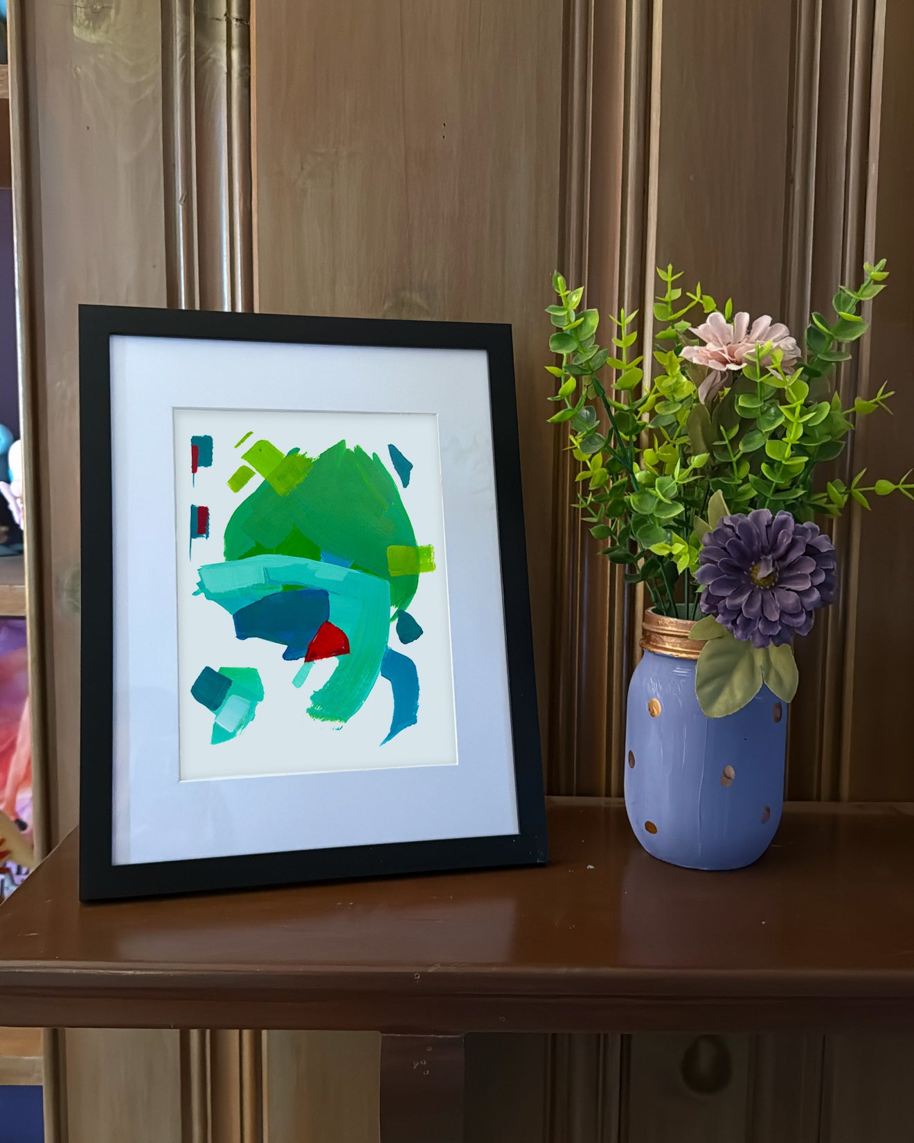 Bulbasaur, Deconstructed Character, Framed Abstract Original, 8x5x11