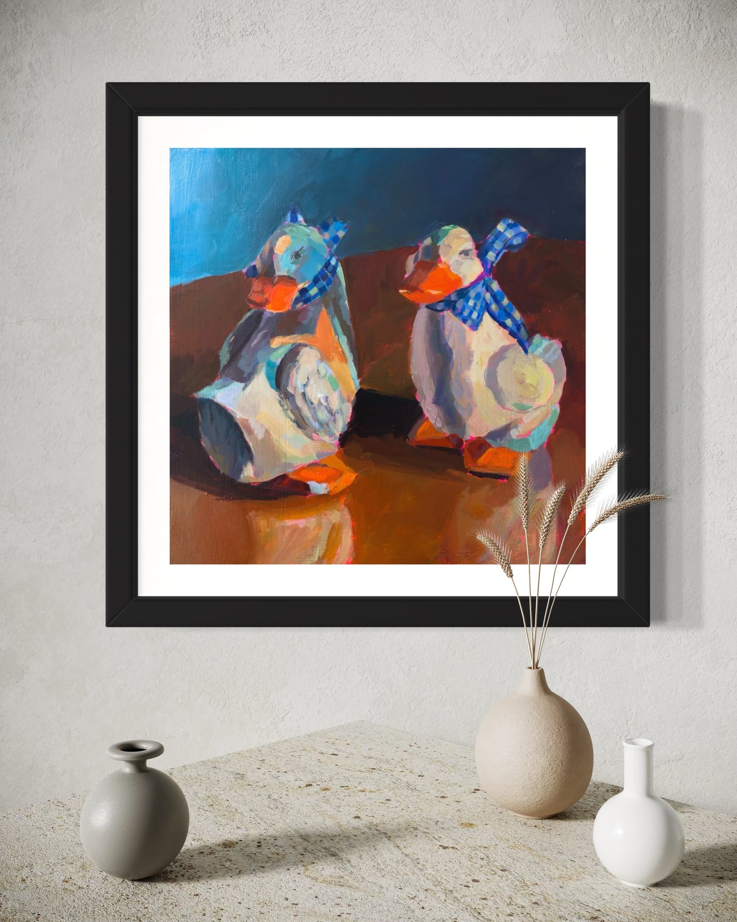 Two Geese, Art Print, Square Print