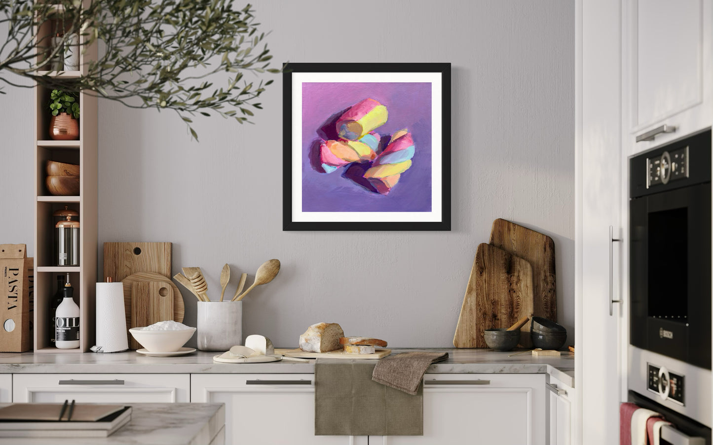 Candy on Purple, Art Print, Square Print