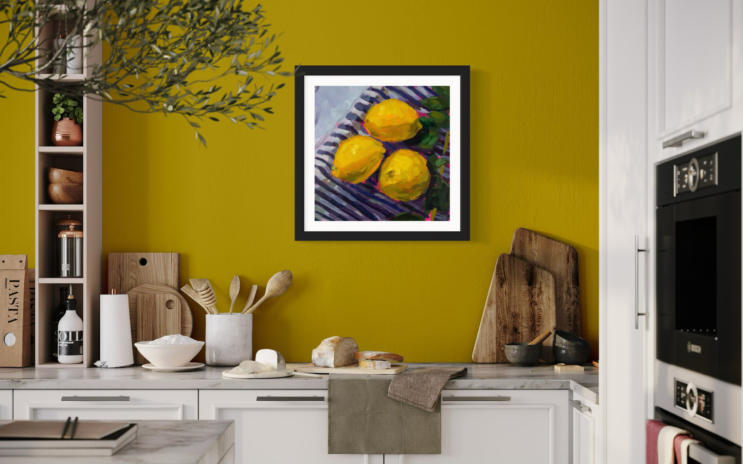 Lemon on Cloth, Art Print, Square Print