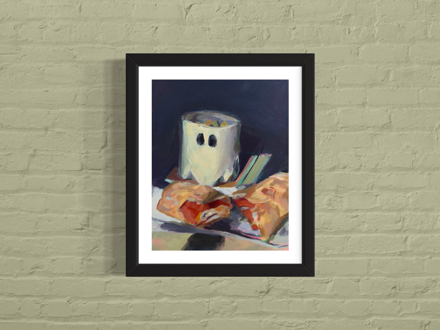 Ghost Mug and Roni Roll, 8 x 10, Art Print