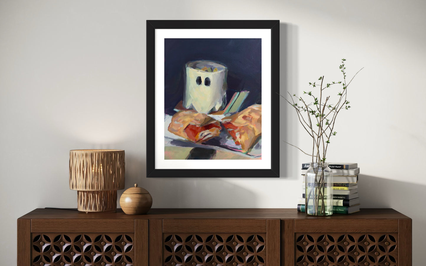 Ghost Mug and Roni Roll, 8 x 10, Art Print