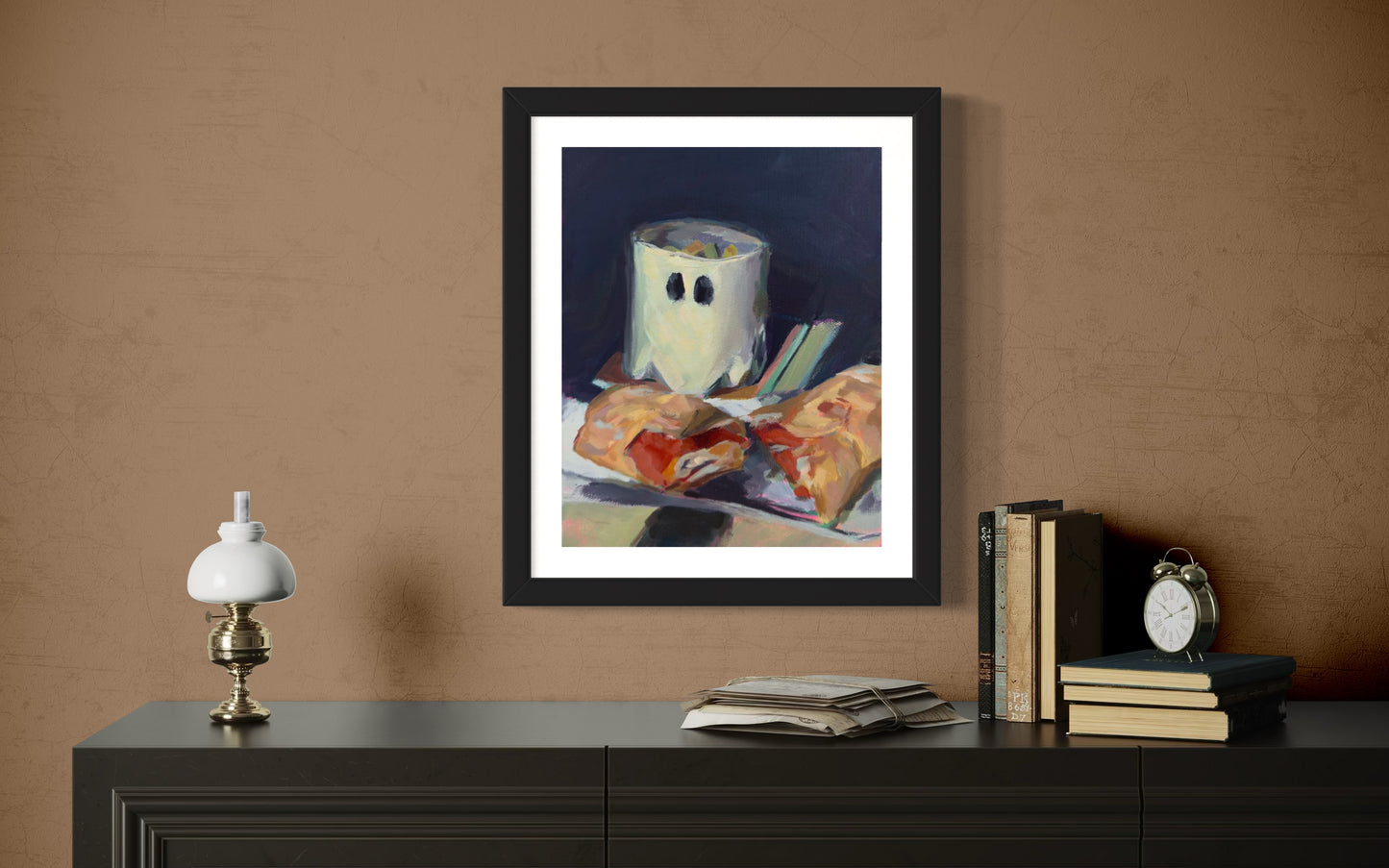 Ghost Mug and Roni Roll, 8 x 10, Art Print