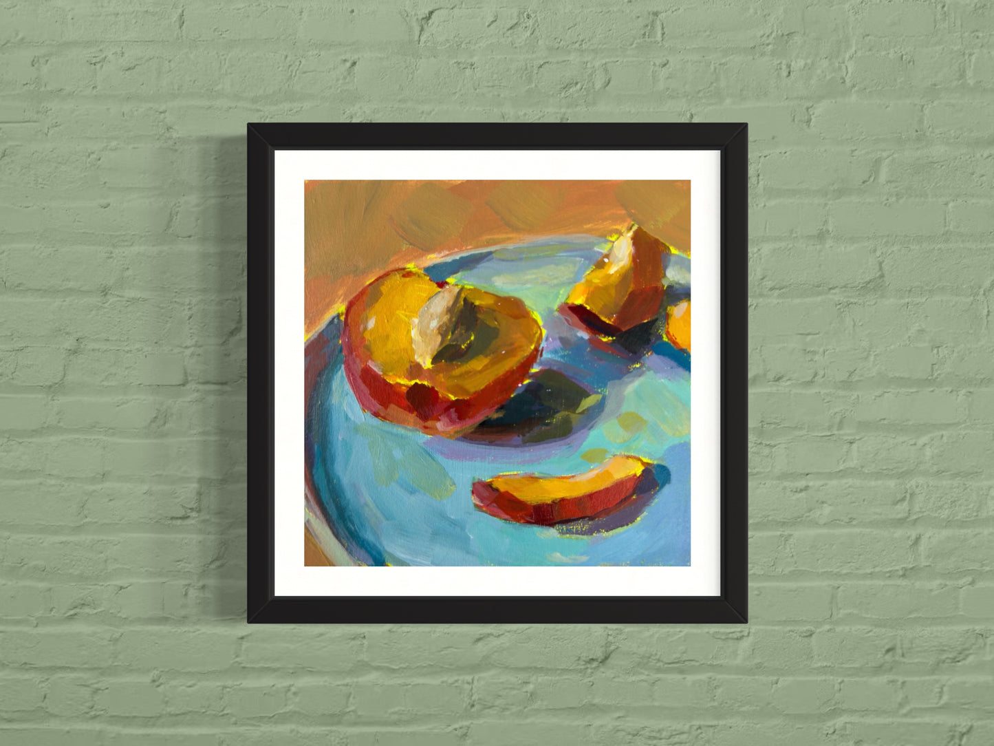 Peach Pit, Art Print, Square Print