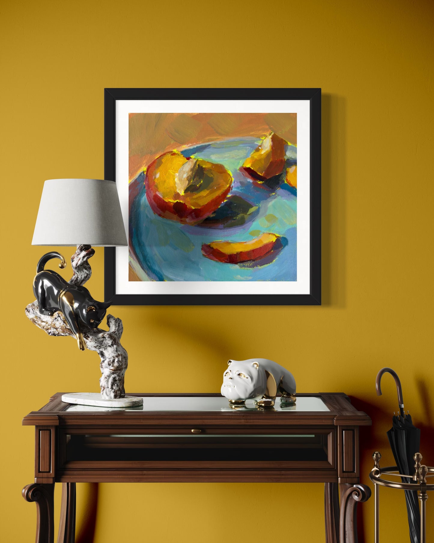 Peach Pit, Art Print, Square Print