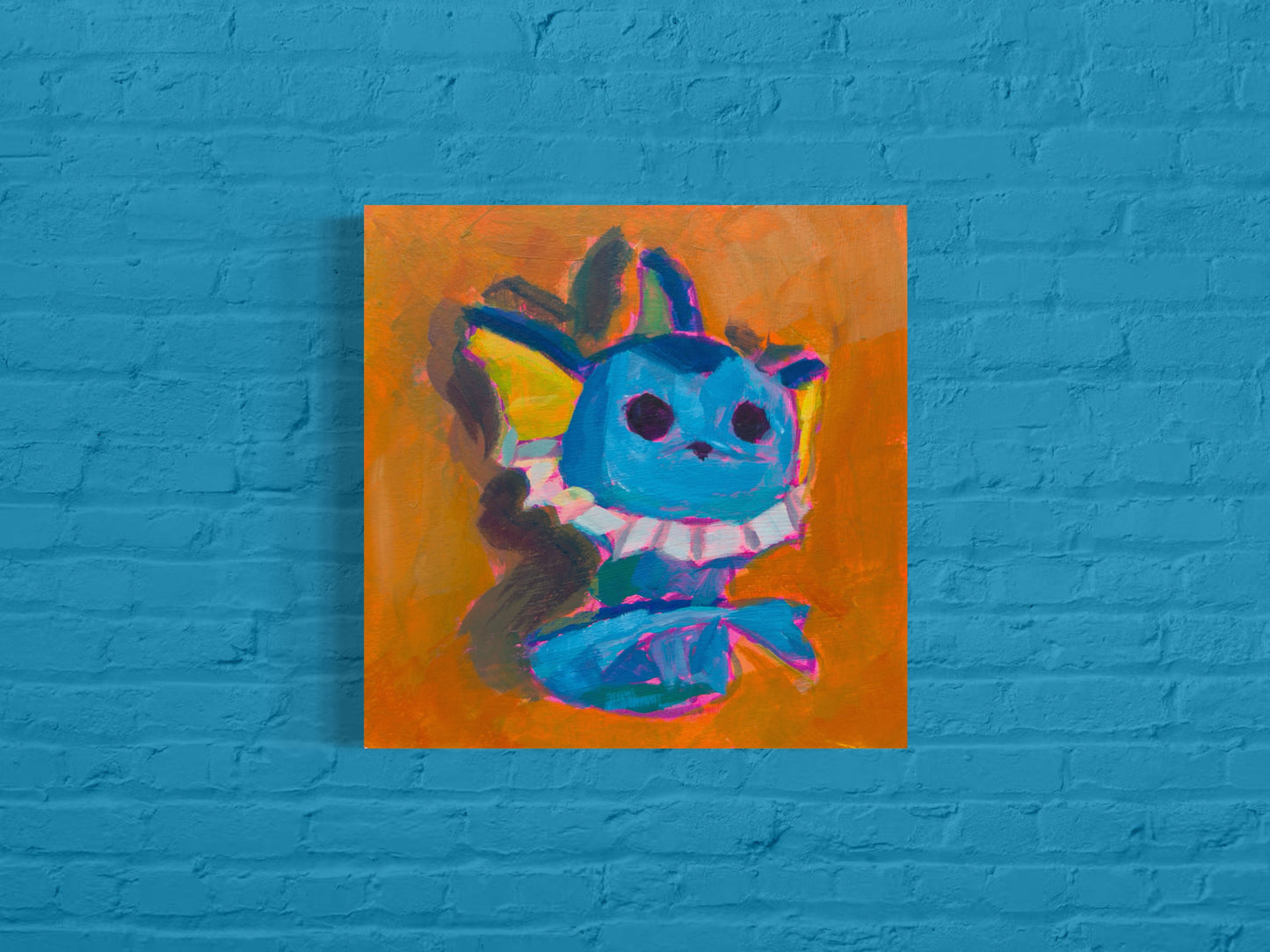 Eevee Figurines, 5x5, Acrylic on Illustration Board