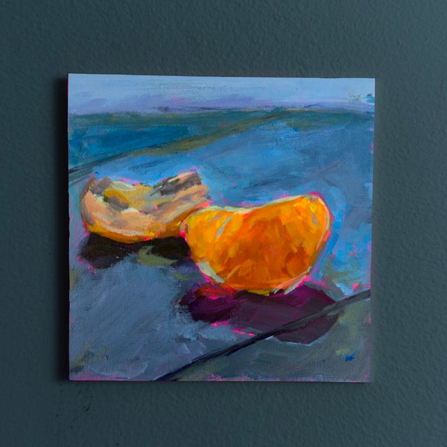 Orange Slice, 5x5, Acrylic on Illustration Board