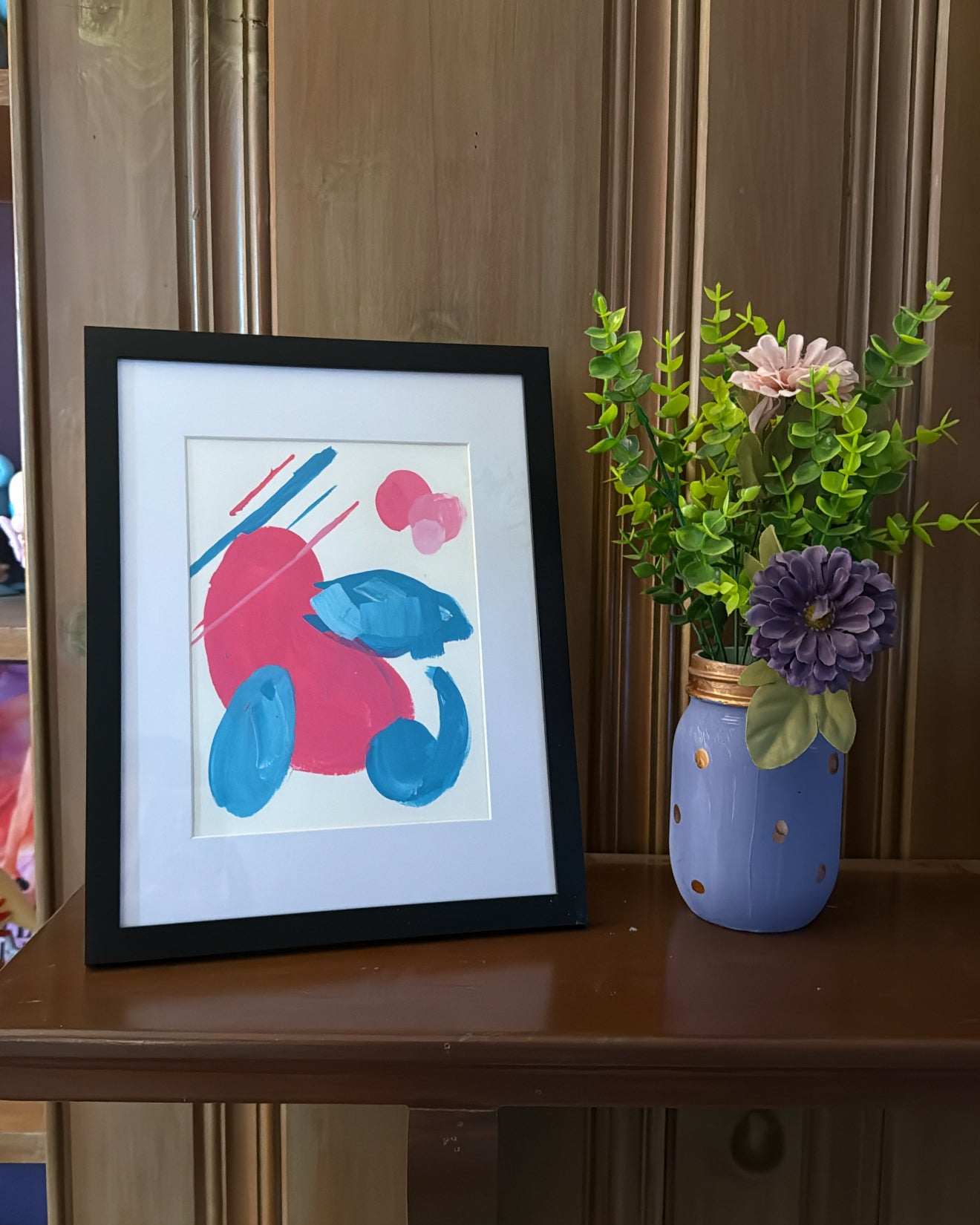 Porygon2, Deconstructed Character, Framed Abstract Original, 8x5x11