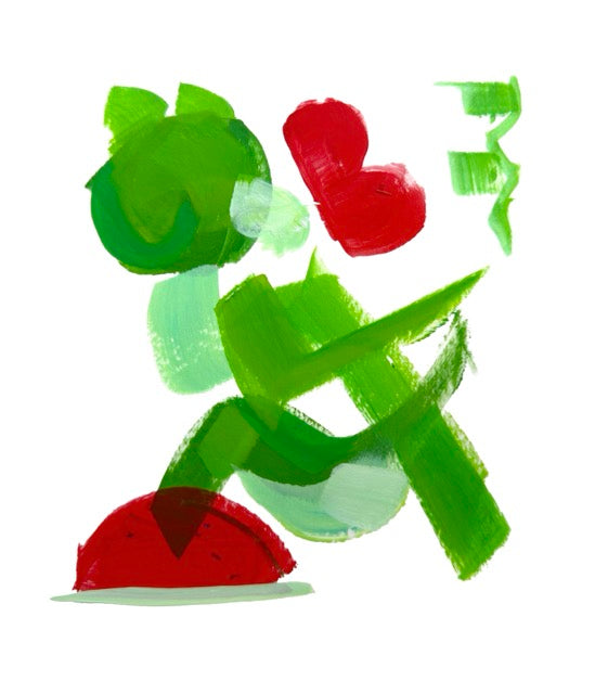 Yoshi, Deconstructed Character, Framed Abstract Original, 8x5x11