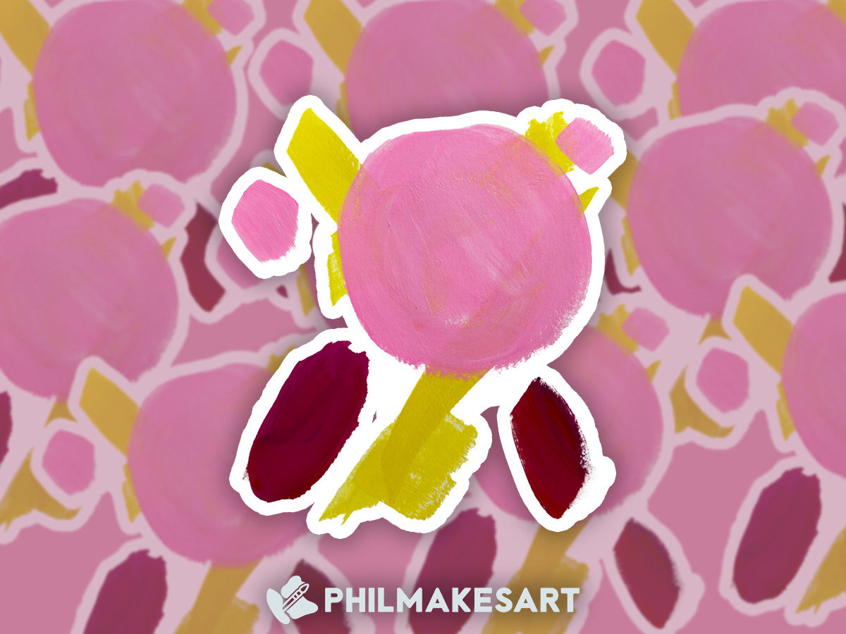 Abstract Kirby, 3-inch Vinyl Sticker