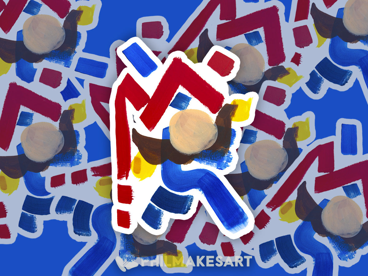 Abstract Mario, 3-inch Vinyl Sticker