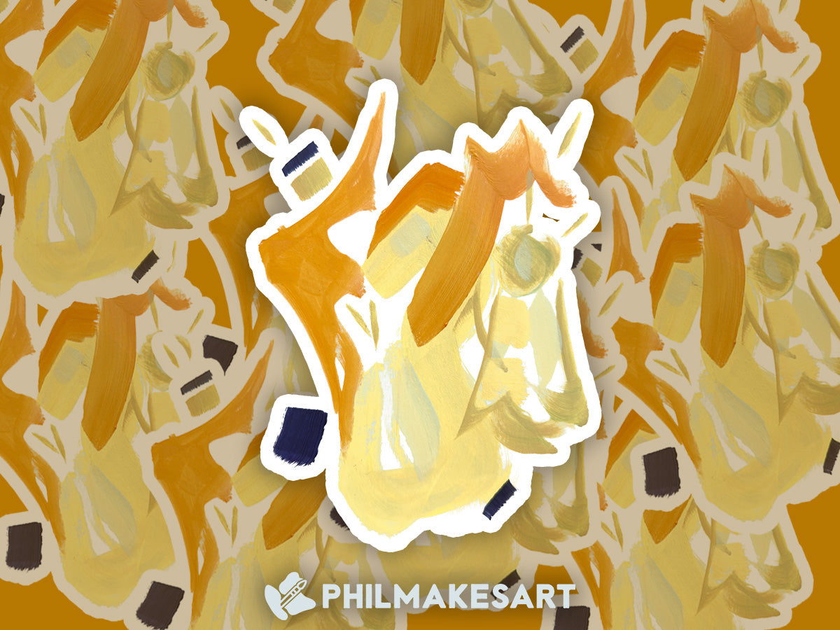 Abstract Patamon, 3-inch Vinyl Sticker