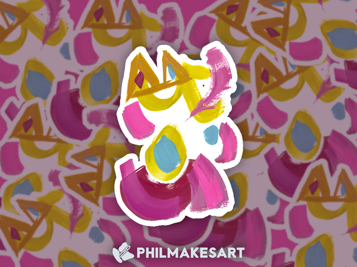 Abstract Peach, 3-inch Vinyl Sticker