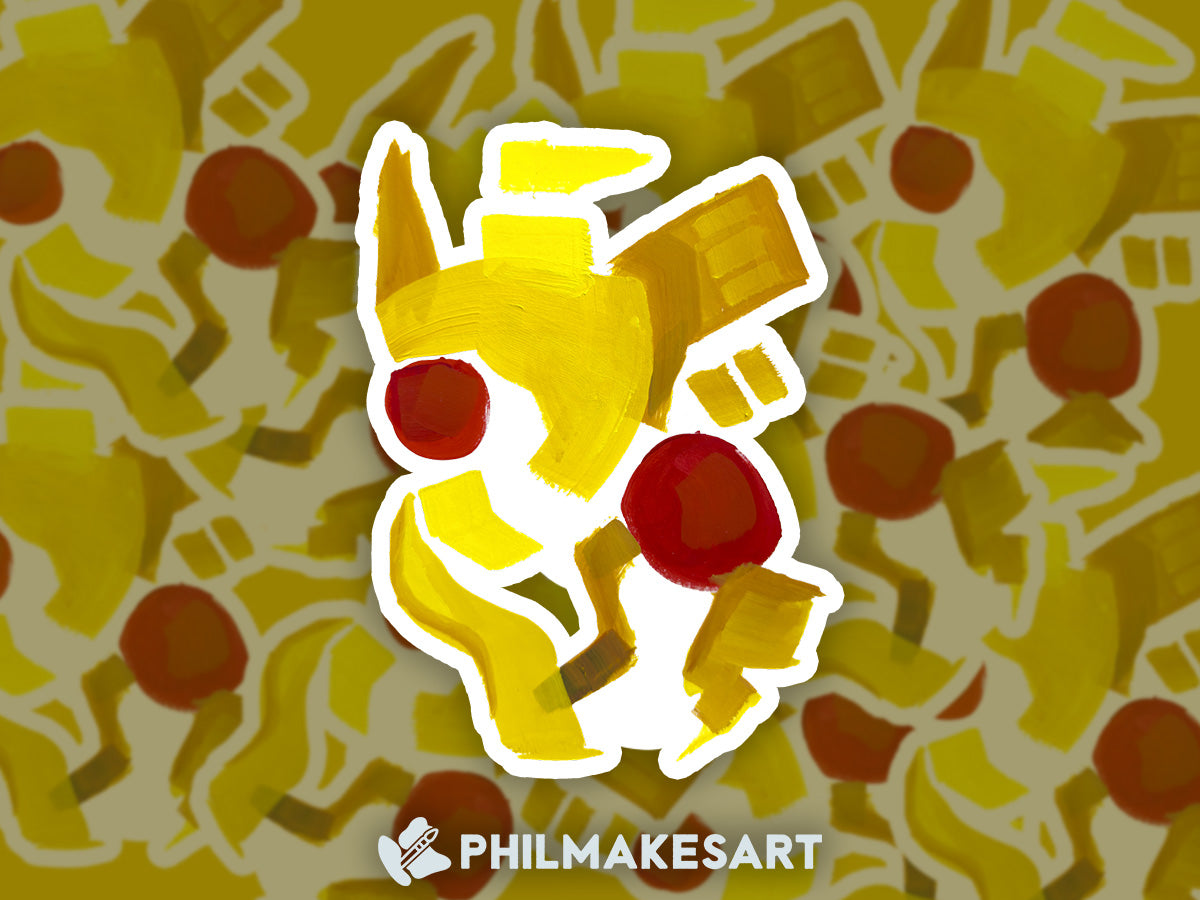 Abstract Pikachu, 3-inch Vinyl Sticker
