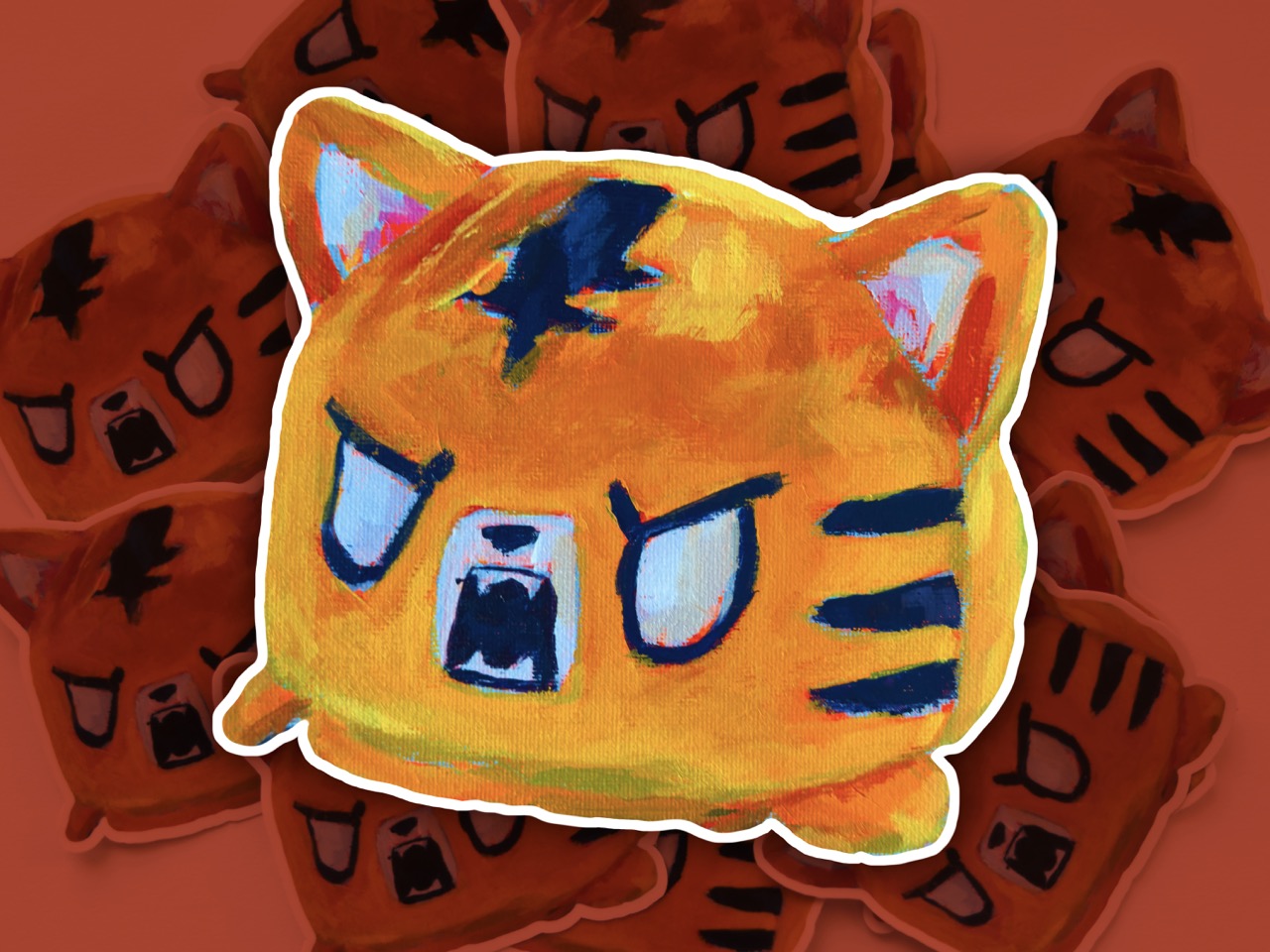Angry Tiger, 3-inch Vinyl Sticker