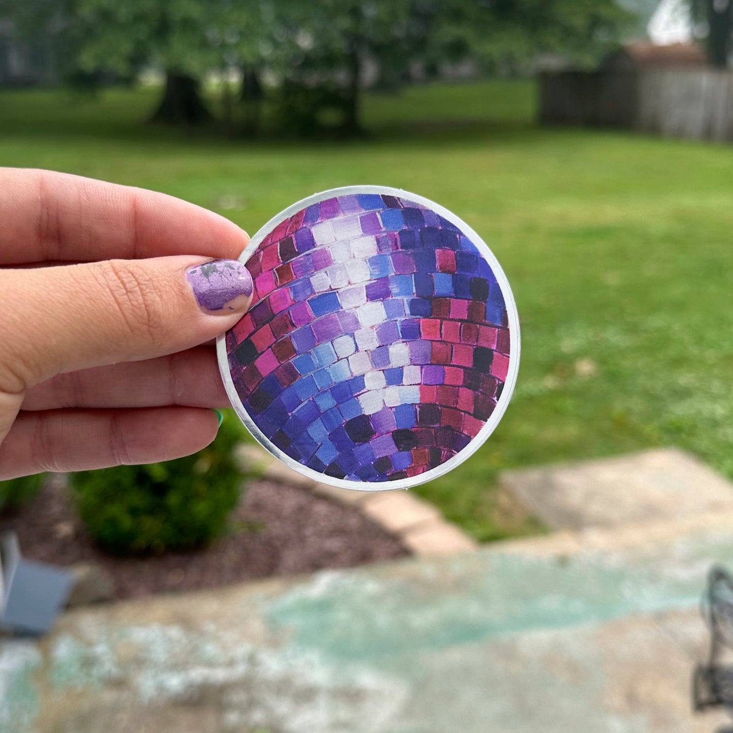 Disco Ball Stickers, Holographic Vinyl Sticker, 3 inch