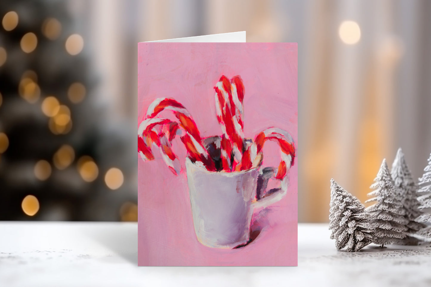 Candy Cane Card, Blank 5 x7 Card with Envelope