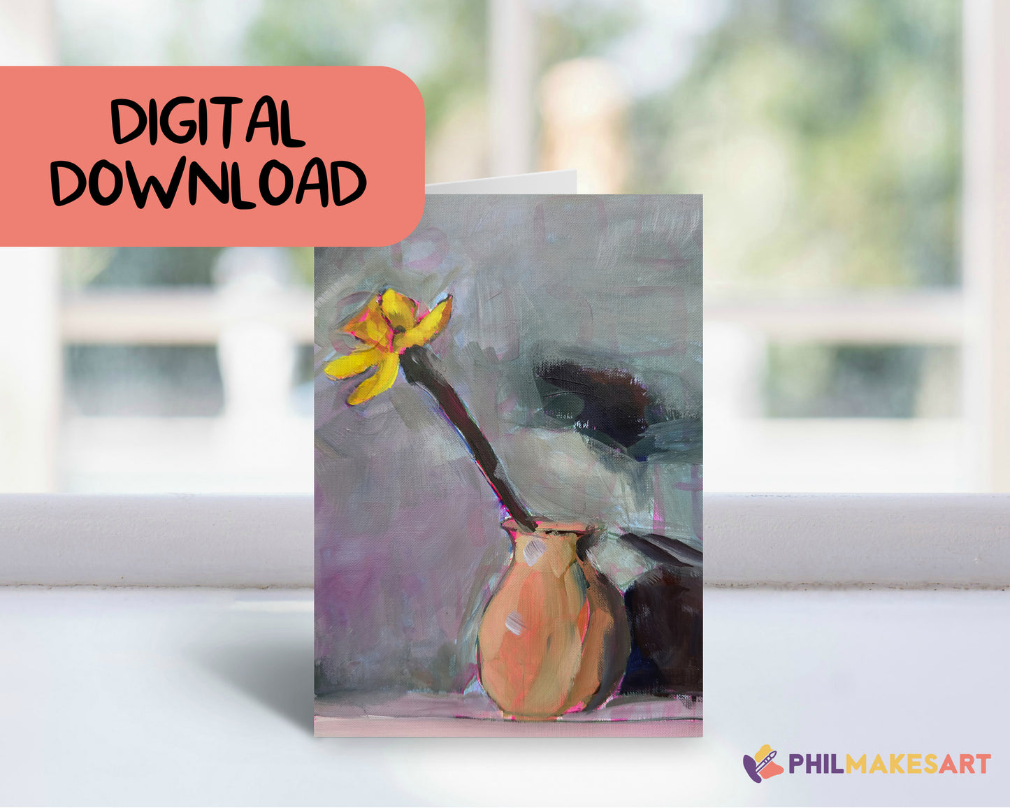 Digital Download: Daffodil Greeting Card, 5x7