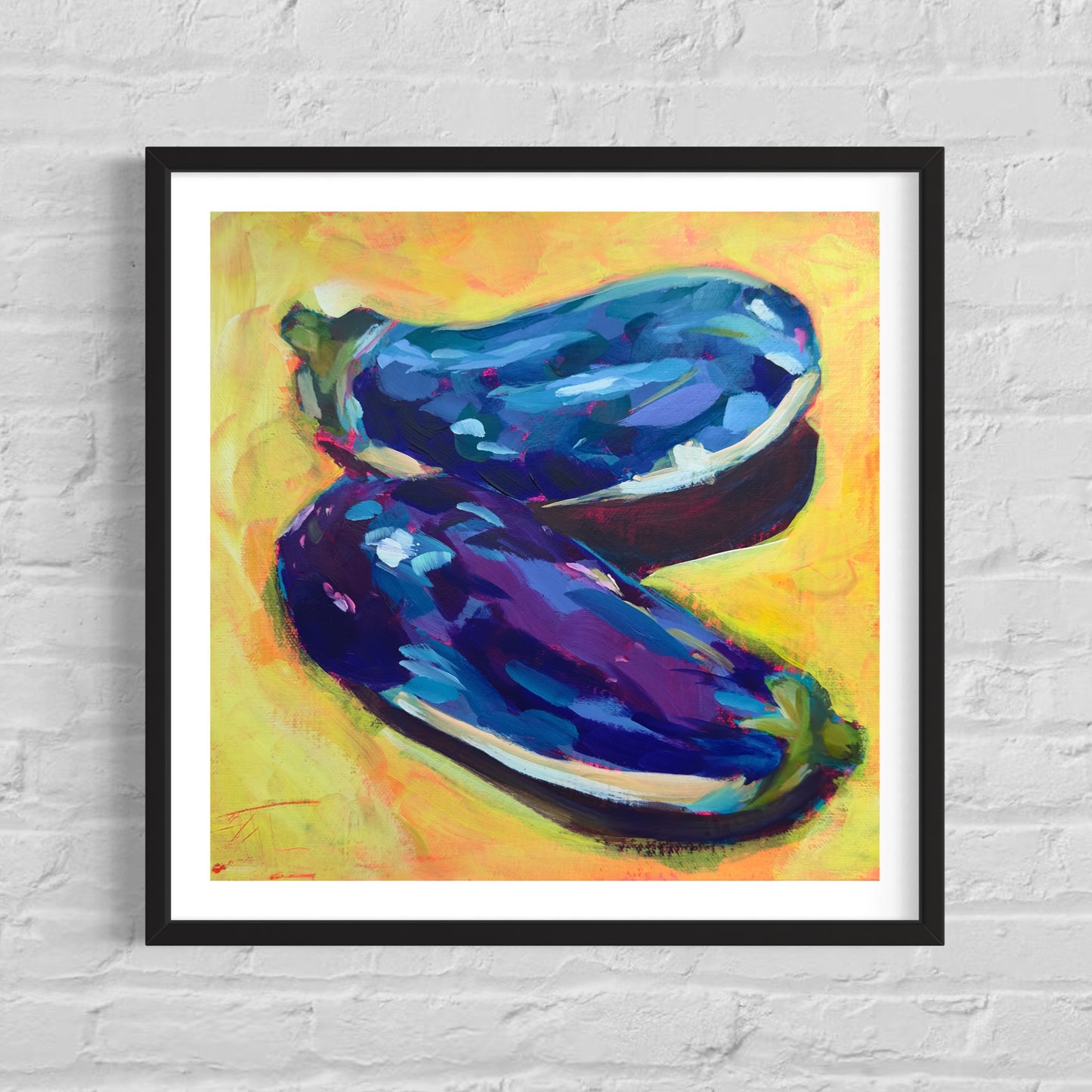 Eggplants, Square Art Print