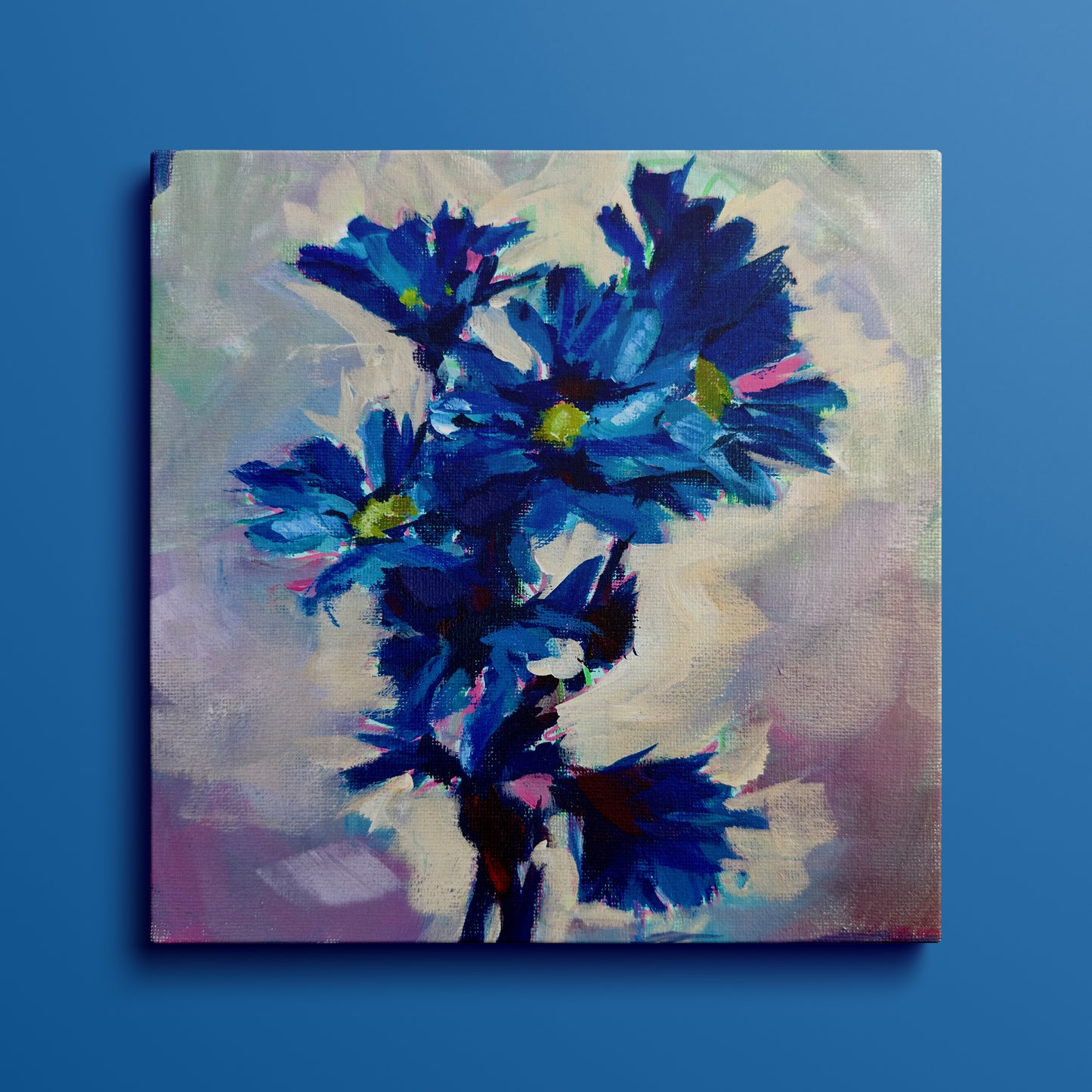 Floral 04 Original Painting on Canvas, 8 inch square