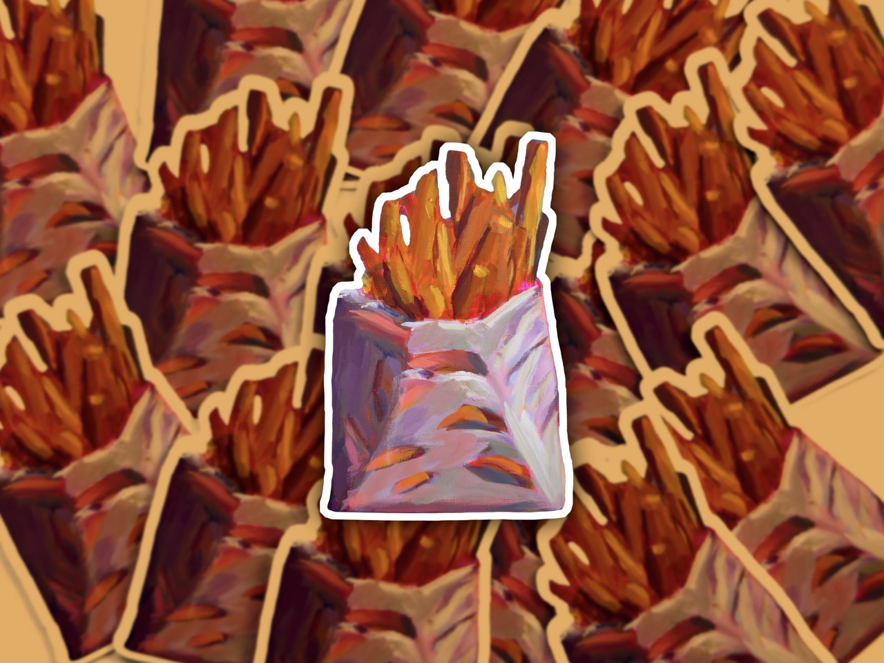 Fries, 3 inch Vinyl Sticker