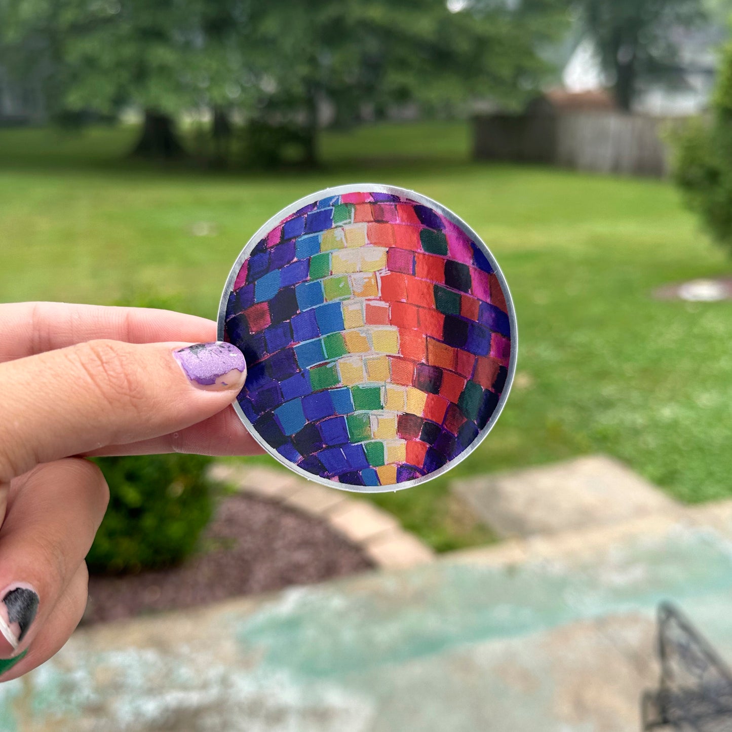 Disco Ball Stickers, Holographic Vinyl Sticker, 3 inch