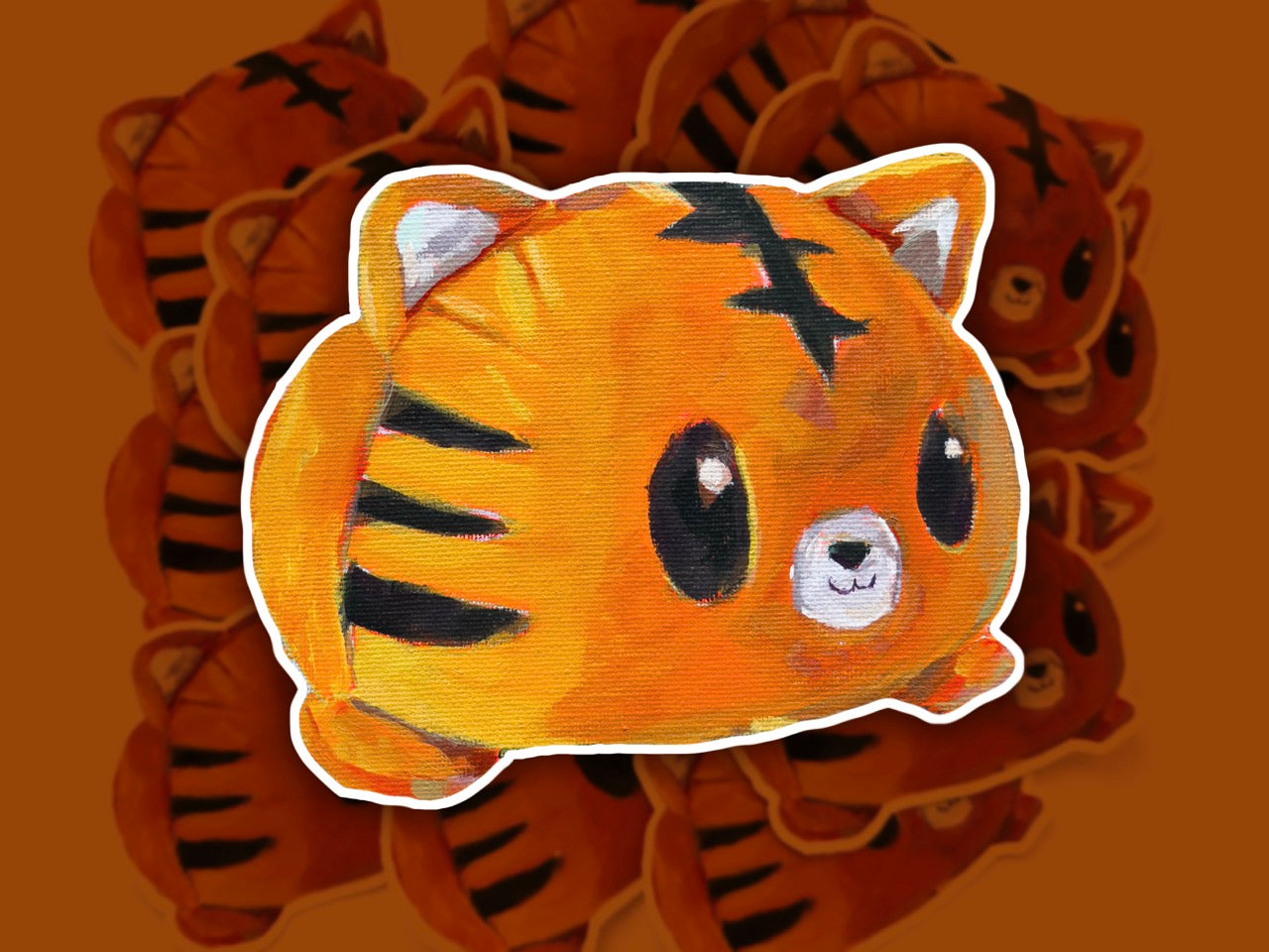 Happy Tiger, 3-inch Vinyl Sticker