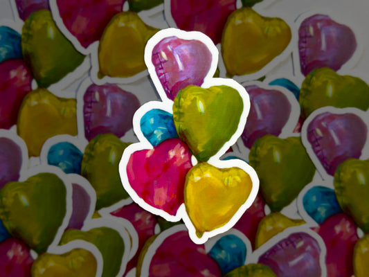 Heart Balloon, 3 inch Vinyl Sticker