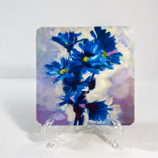 Wintery Floral Square Coaster