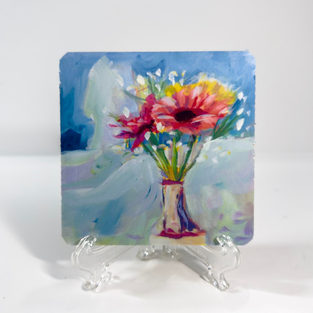 Flowers in Jug Square Coaster