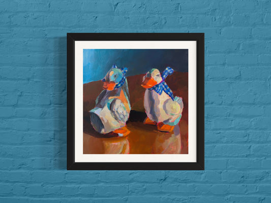Two Geese, Art Print, Square Print