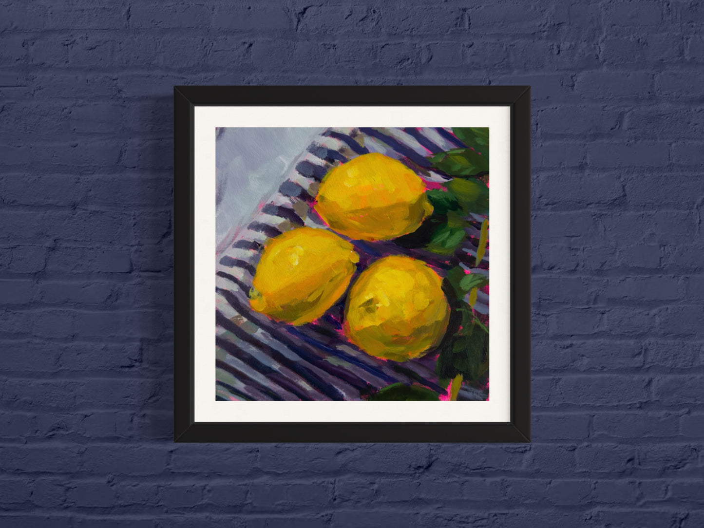 Lemon on Cloth, Art Print, Square Print