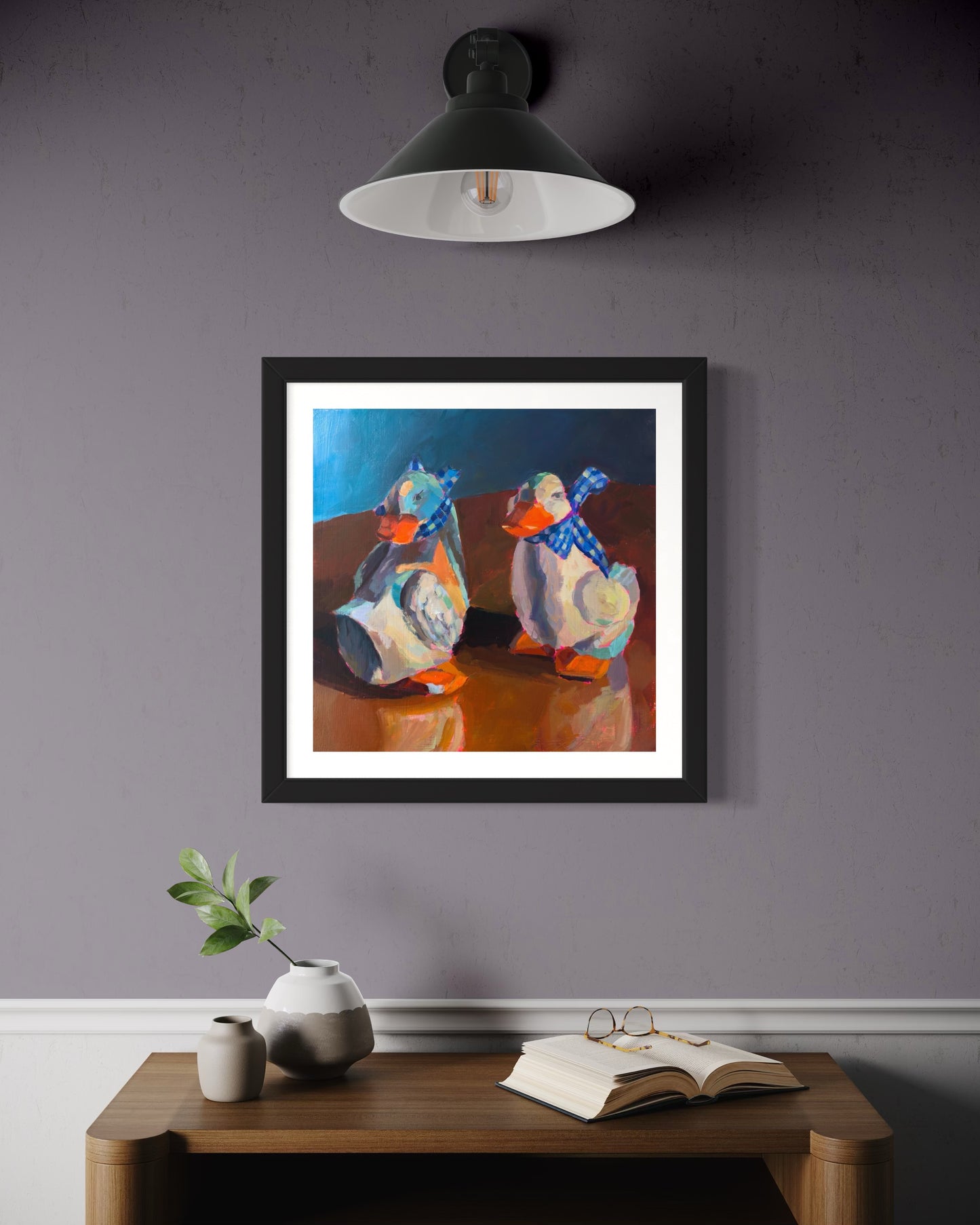 Two Geese, Art Print, Square Print