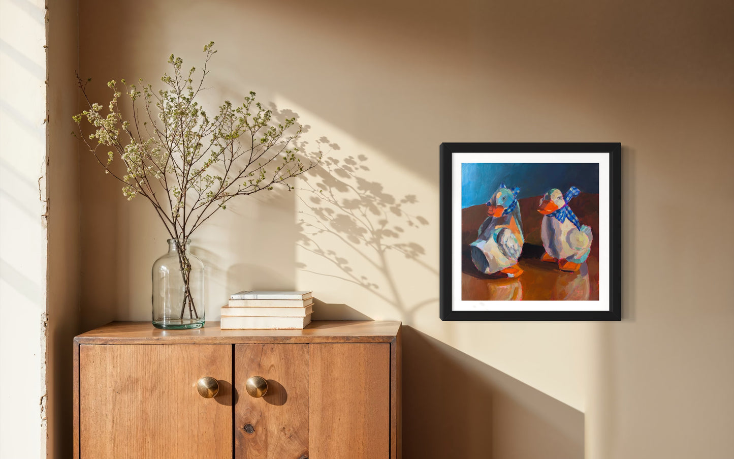 Two Geese, Art Print, Square Print