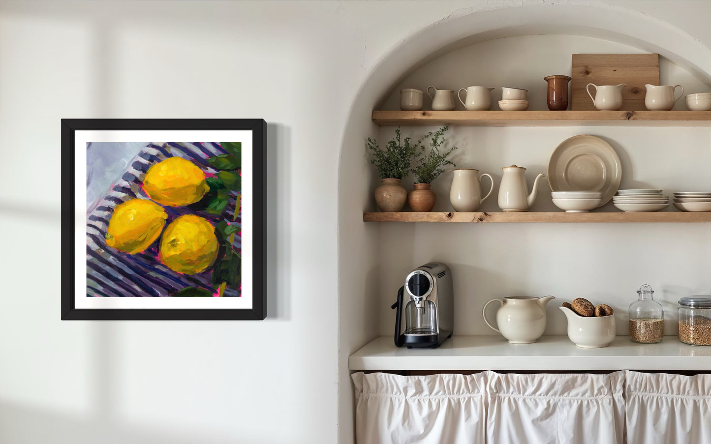 Lemon on Cloth, Art Print, Square Print