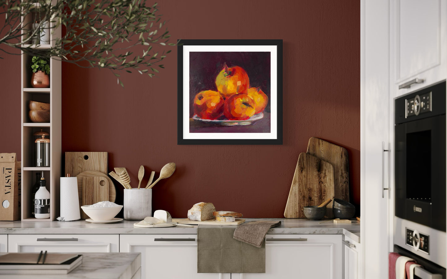 Apple Stack, Art Print, Square Print