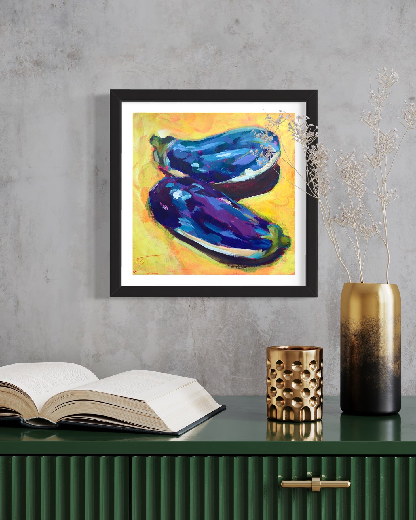 Eggplants, Square Art Print