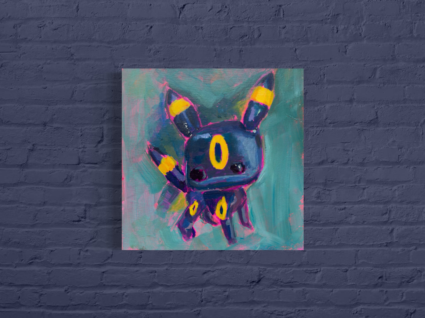 Eevee Figurines, 5x5, Acrylic on Illustration Board