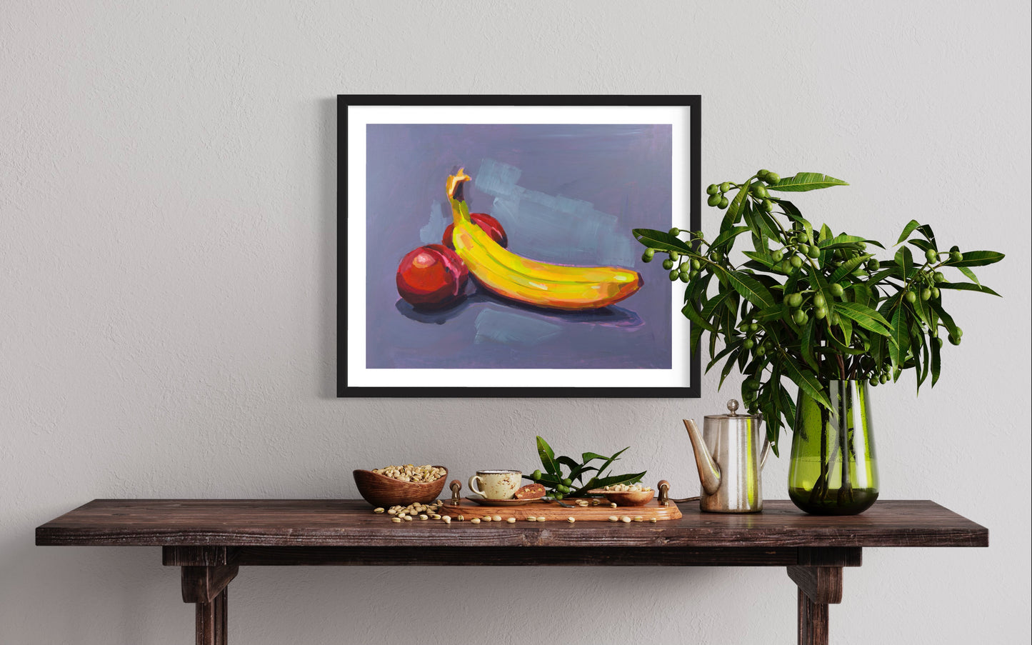 Peaches and Banana, 10 x 8 Art Print