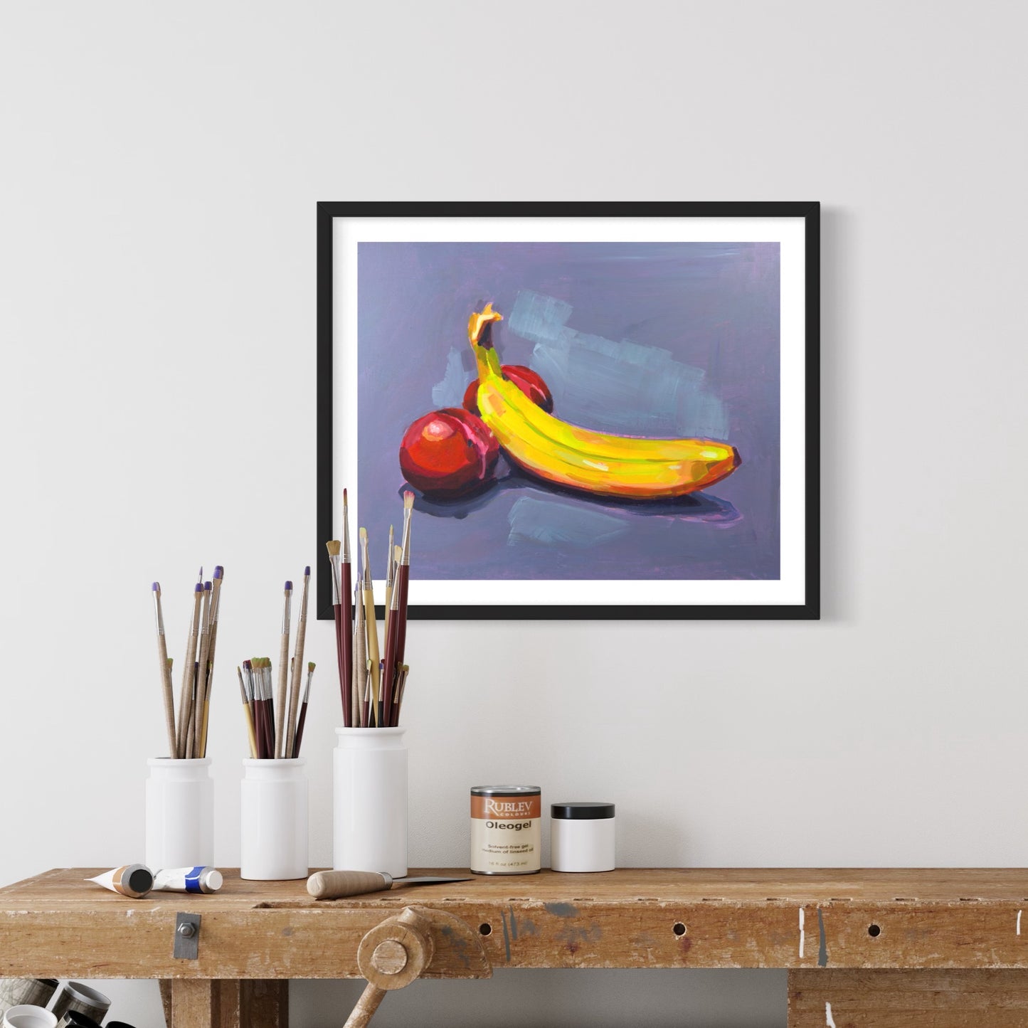 Peaches and Banana, 10 x 8 Art Print