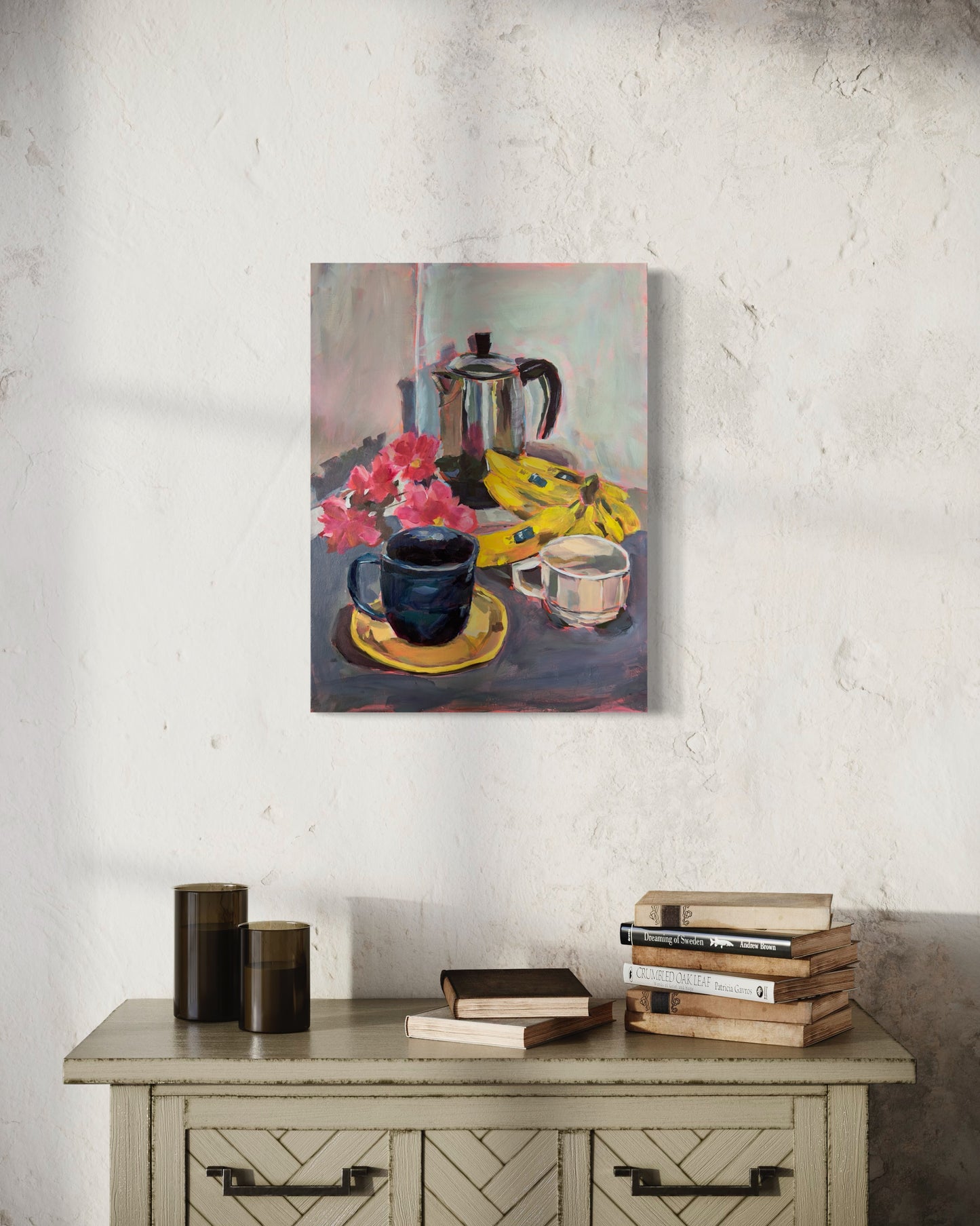 Still Life with Percolator Original Canvas Painting, 18 x 24