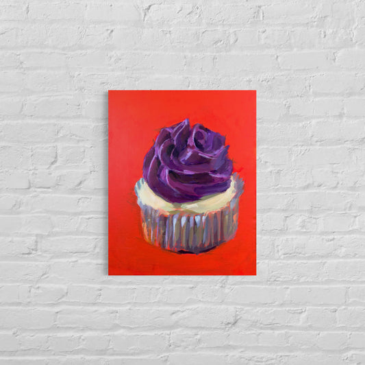 Cupcake with Purple Icing, 8 x 10 Acrylic on Canvas