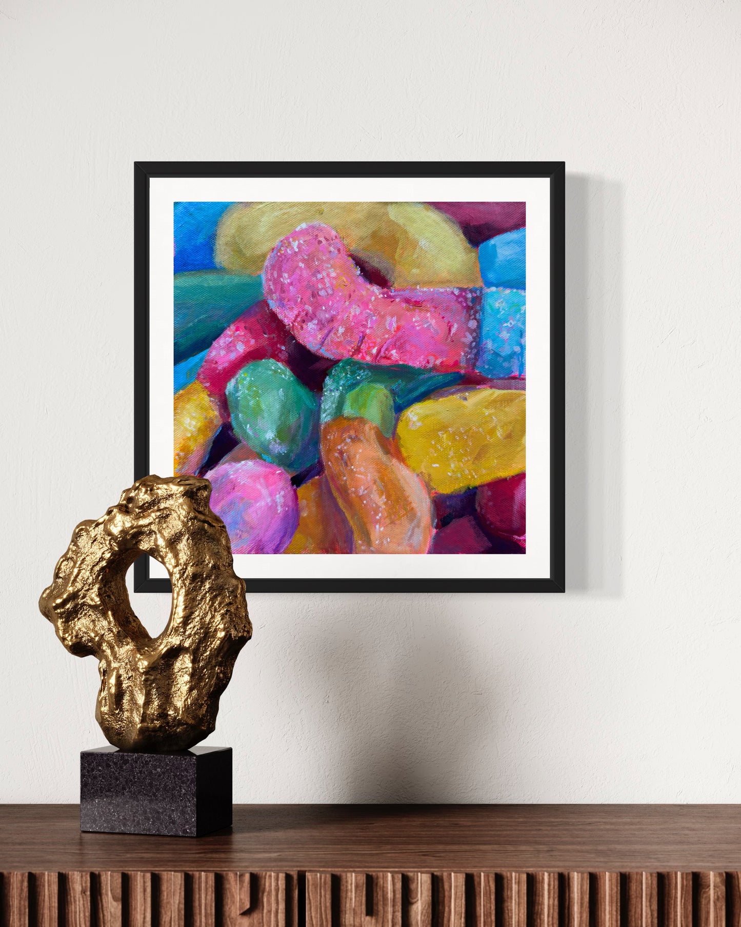 Sour Gummy Worms, Art Print, Square Print