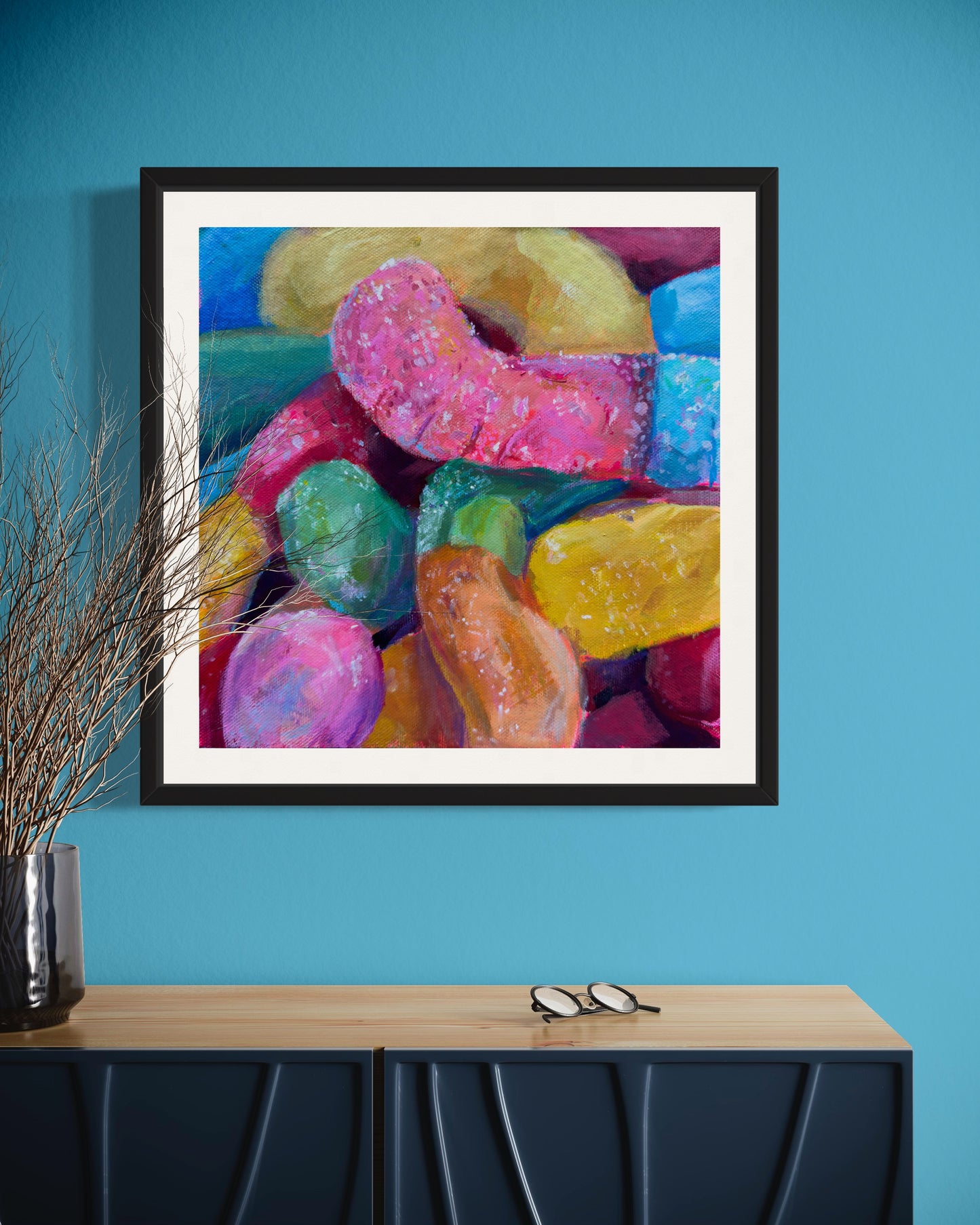 Sour Gummy Worms, Art Print, Square Print