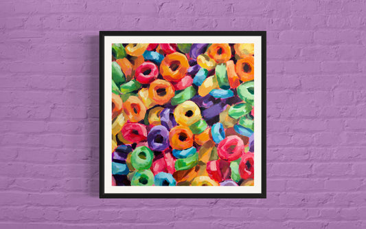 Frooty Loops, Art Print, Square Print