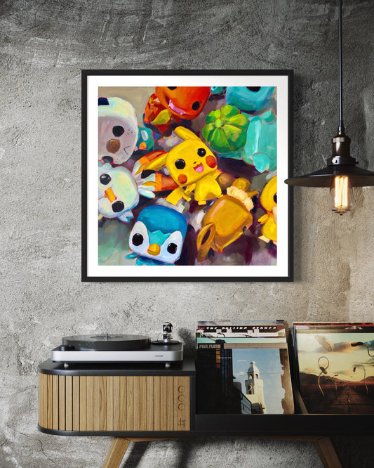 Gotta Catch 'Em All - Starters, Art Print, Square Print