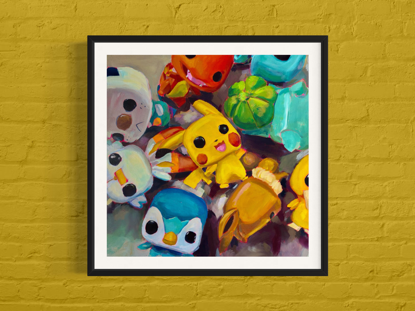 Gotta Catch 'Em All - Starters, Art Print, Square Print