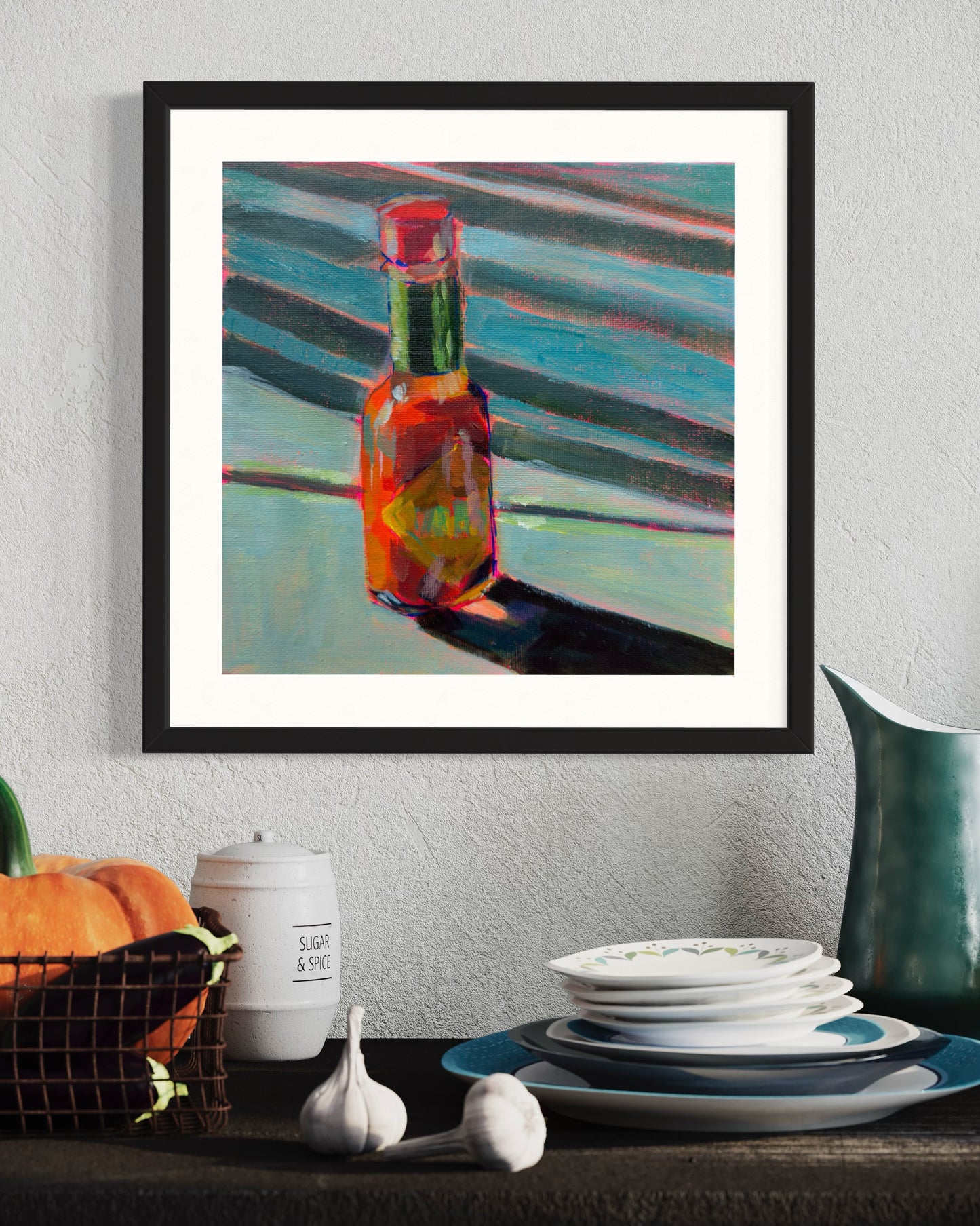 Hot Sauce, Art Print, Square Print