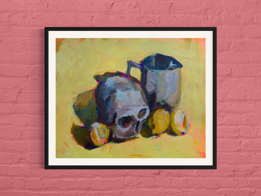 Skull and Lemons, 8x10 Art Print